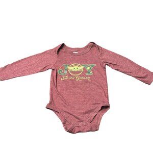 Star Wars Baby Bodysuit 12M – “Joy to the Galaxy” Grogu Long Sleeve Romper